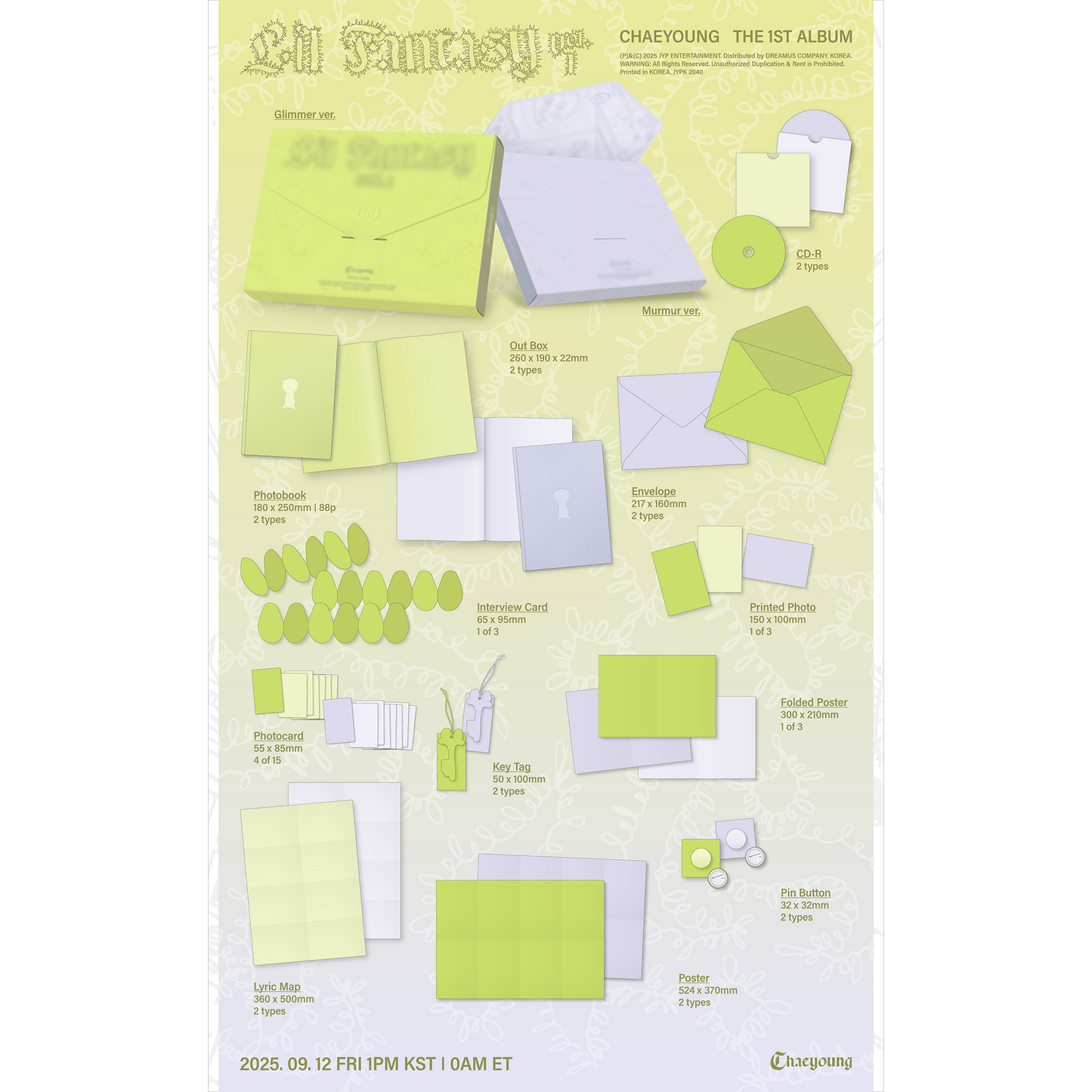 CHAEYOUNG THE 1ST ALBUM『LIL FANTASY vol. 1』Glimmer ver. / Murmur ver. 2バージョンセット