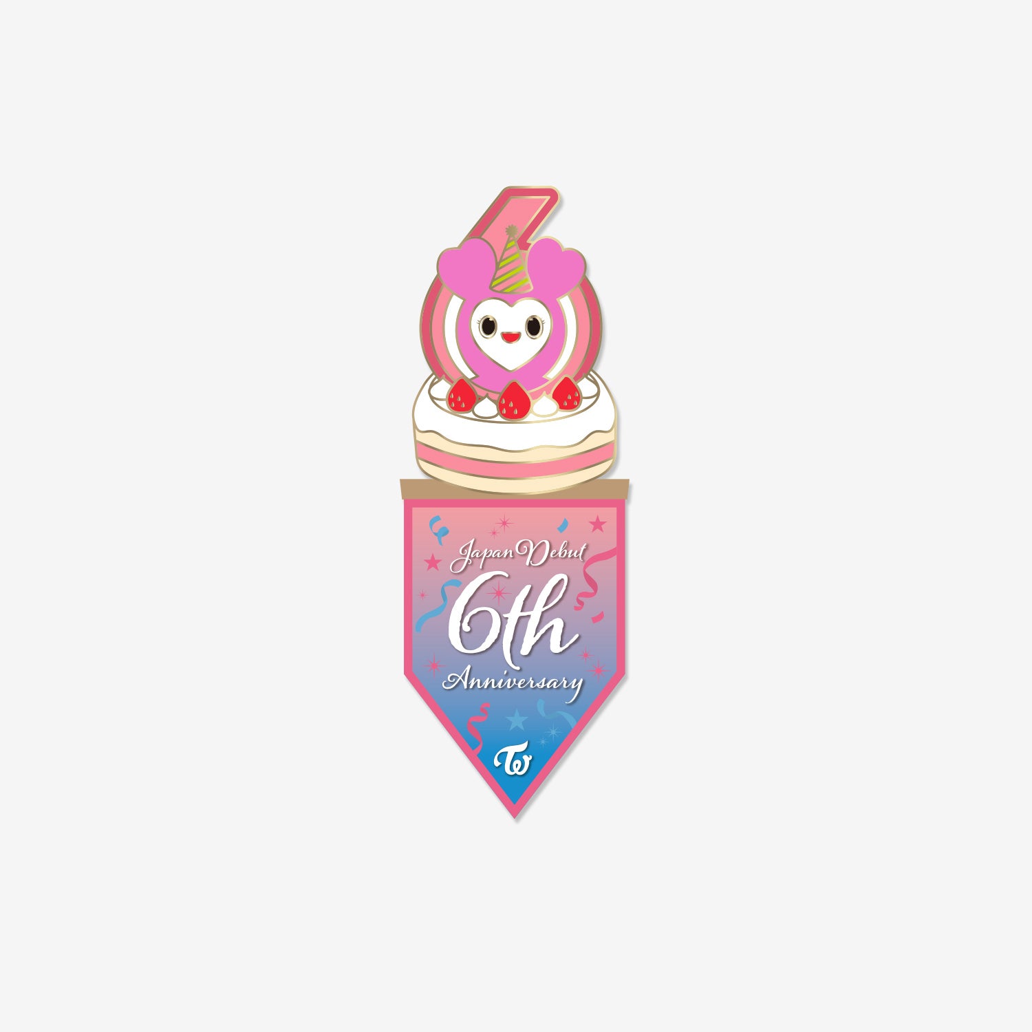 LOVELY FLAG PIN BADGE - MOMO / TWICE『JAPAN DEBUT  6th Anniversary』