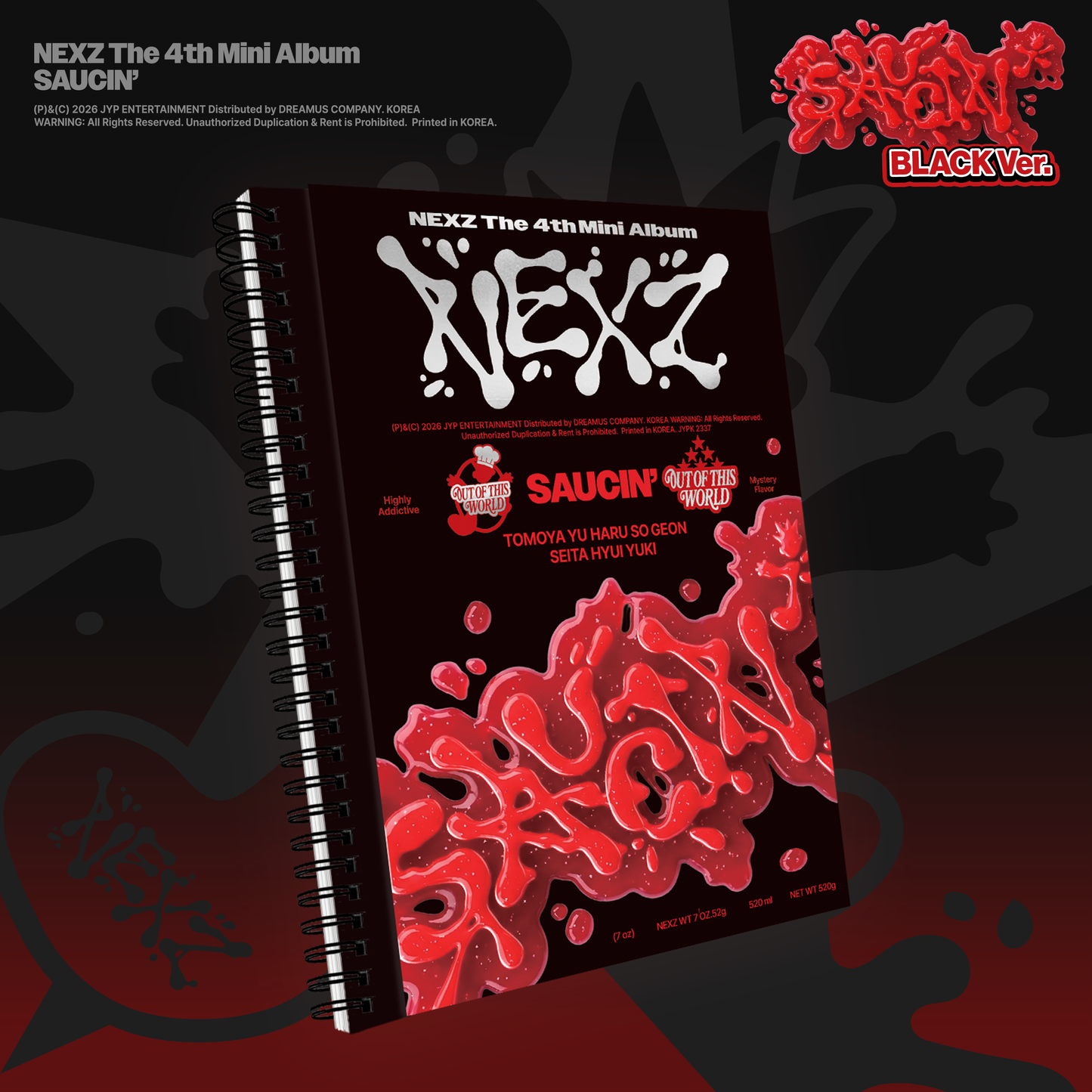 NEXZ The 4th Mini Album 『SAUCIN’』[BLACK ver. / YELLOW ver.] Random 2 versions