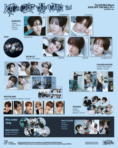 KickFlip 5th Mini Album "KICK OFF THE WALL Pt. 1" DIGIPACK Ver. 6종 랜덤