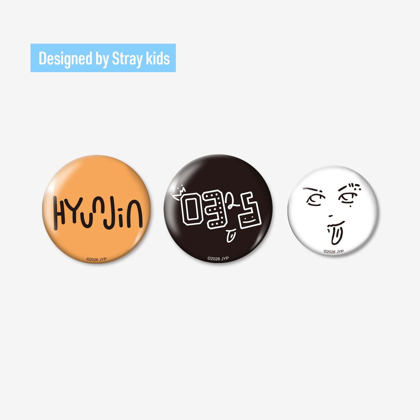 BADGE SET (3PIECES) - Hyunjin / Stray Kids『World Tour <RUN IT JAPAN>』