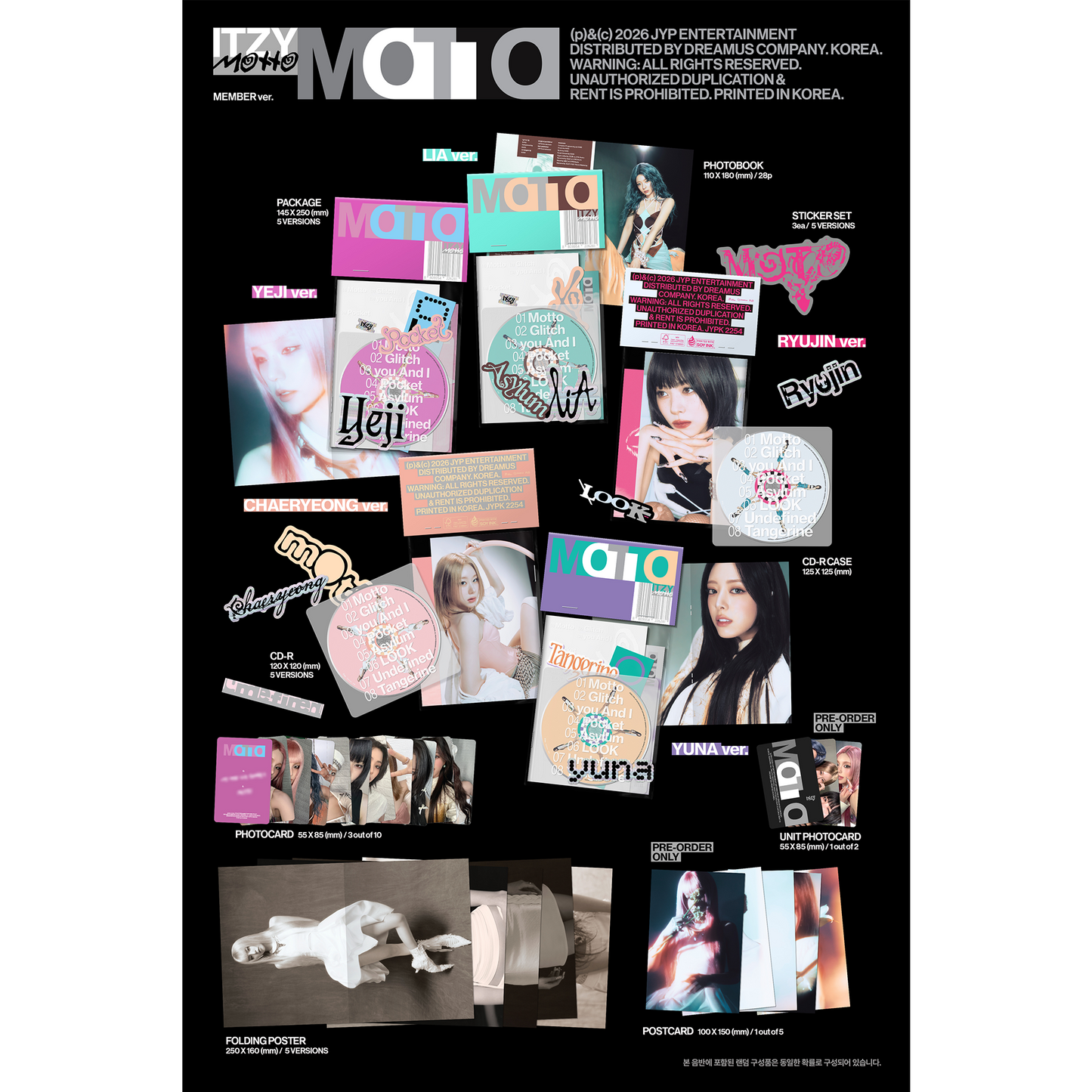 ITZY 12th Mini Album『Motto』MEMBER Ver. 5バージョンランダム