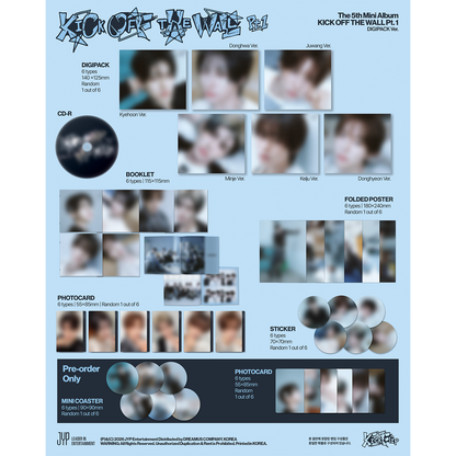 KickFlip The 5th Mini Album "KICK OFF THE WALL Pt. 1" DIGIPACK Ver. 6 Versions Random