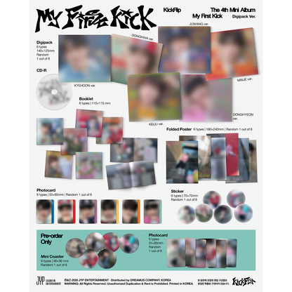 KickFlip The 4th Mini Album "My First Kick" Digipack Ver. 6バージョンランダム