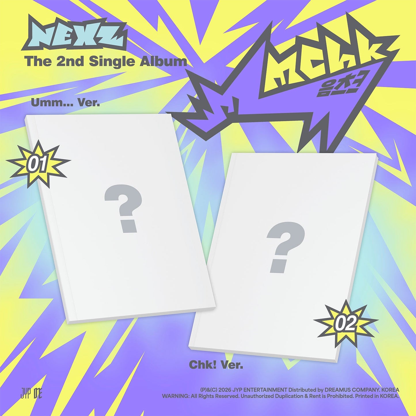 NEXZ The 2nd Single Album "Mmchk" [Umm… ver. / Chk! ver.] 2バージョンセット