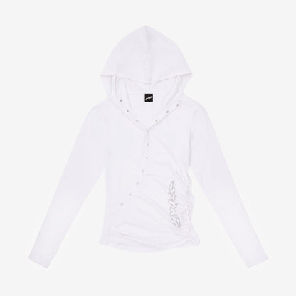 HOOD LONG SLEEVE T-SHIRT / WHITE【L】/ Stray Kids『World Tour <RUN IT JAPAN>』