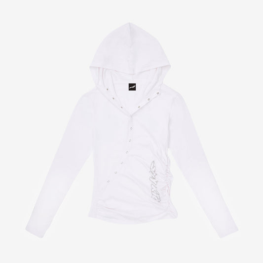 HOOD LONG SLEEVE T-SHIRT / WHITE【M】/ Stray Kids『World Tour <RUN IT JAPAN>』